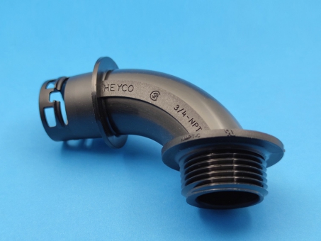 HEYCO尼龙外丝NPT直角弯头 卡套式弯管弯头塑料接头 90度直角弯头