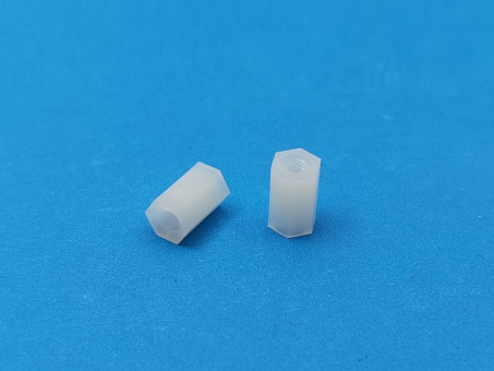 兴泰达双通尼龙六角柱 HTP塑料内螺纹隔离柱 M3绝缘间隔螺柱白色